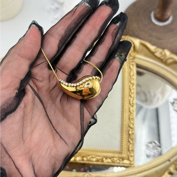 PVD Real Gold Plated Modern Twist Necklace – Stainless Steel, Zircon Detail - Picture 12 of 13